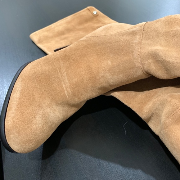 .NEW Sam Edelman Victoria Tall Suede Boot Golden Caramel Brown 0871 - Picture 4 of 8